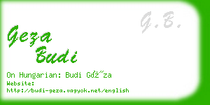 geza budi business card